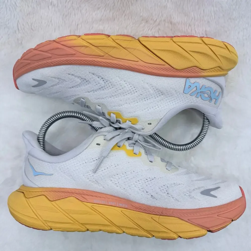 HOKA Arahi 6 Womens Running Shoes Nimbus Cloud Blanc de Blanc Size 7